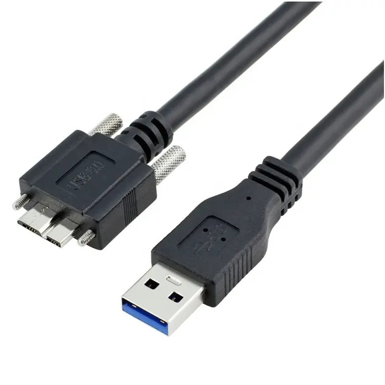 USB 3.0 A Male To Micro B Male Camera link Cable with Screw Lock