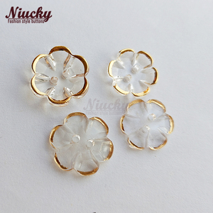 Nhà Máy Cung Cấp Vàng/Bạc Cạnh Trong Suốt Acrylic Nút Cho Thủ Công 2 Lỗ Hoa Pha Lê May Trang Trí Nút - Product Image 3