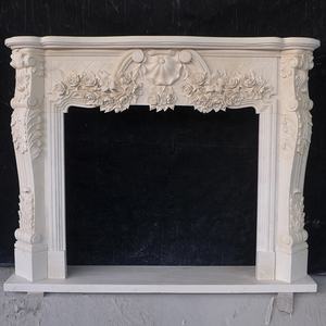 कारखाने प्रत्यक्ष बिक्री इनडोर पुष्प सजावटी बेज संगमरमर टीवी स्टैंड फायरप्लेस मैटल आसपास - Product Image 3