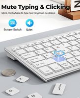 JOMAA 2.4G Dual Mode RGB Backlit Wireless Plastic Ergonomic Keyboard untuk PC Laptop Tablet-Dapat Diisi Ulang Antarmuka USB Tipe-C