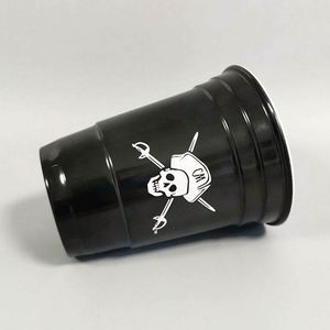 แก้วน้ำเย็นโลหะราคาพิเศษสำหรับโปรโมชั่น แก้วกาแฟรีไซเคิลได้ พิมพ์โลโก้ได้ แก้วอลูมิเนียมสำหรับตั้งแคมป์กลางแจ้ง - Product Image 3