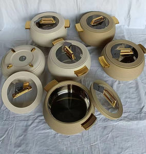 Olla Térmica Acanalada Horizontal Única <span class=keywords><strong>de</strong></span> 3L, 4L, 5L, con Borde Dorado y Tapa <span class=keywords><strong>de</strong></span> Vidrio para el Hogar Moderno - Product Image 5