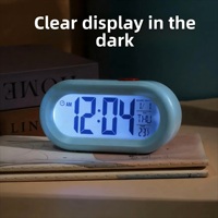 Reloj Despertador Electrónico con Pantalla LCD y Luz de Fondo para Estudiantes, Diseño Moderno y Minimalista, Reloj Decorativo