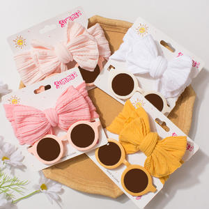 어린이 머리띠와 안경 세트, 아기 선글라스와 머리띠 투피스 세트, 유아용 스카프와 차양 안경 조합 - Product Image 4