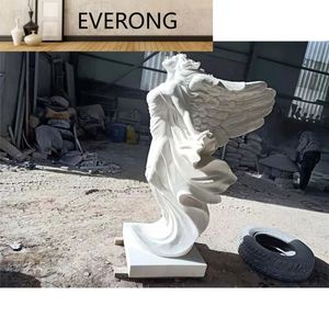 Statua di Angelo Alato a Grandezza Naturale in Stile Moderno, Scultura in Marmo per Decorazione Esterna del <span class=keywords><strong>Giardino</strong></span> - Product Image 2