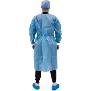 Robe non stérile imperméable d'isolement de PP + PE avec des robes jetables de niveau 2 d'aami de manchette - Product Image 5