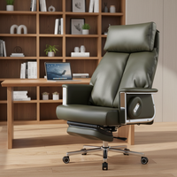 Chaise de bureau de direction de luxe de haute qualité, design moderne, en cuir véritable, pivotante, réglable en hauteur, chromée