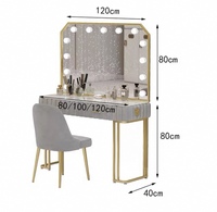 Salon de beauté Table de maquillage pour usage domestique Chambre avec lumières Miroir Dressing Magasin de mariage Table à ongles Table de maquillage