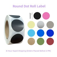 Autocollants d'étanchéité, autocollants d'étiquettes vierges colorés écrits à la main, rouleau de papier couché rond auto-adhésif, options numérotées à pois
