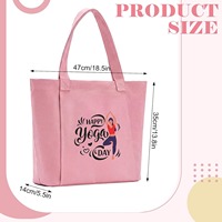 Tas Tote Yoga Kanvas Desain Geometris Kustom Ramah Lingkungan, Tas Pantai Bahu Katun Kokoh dengan Logo Kustom