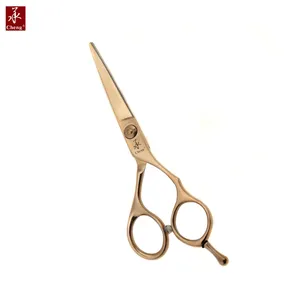 B-55G CNC blade cutting barber scissors light rose gold colorful hair scissors barber shears YONGHE CHENG