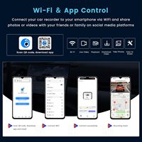 Caméra embarquée 4 objectifs WiFi 1080P 360° couverture complète, enregistreur DVR de voiture avec écran IPS 3,0 pouces, vision nocturne, capteur G et surveillance de stationnement 24h/24