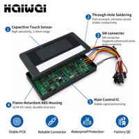Interrupteur tactile intelligent à six boutons pour miroir, avec écran LCD affichant l'heure et la température, 12V 5A, radar anti-buée pour miroir de courtoisie