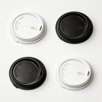 Couvre-tasses jetables empilables en plastique PS noir écologique, couvercle haut de 80 mm pour emballages de desserts Idecorgift