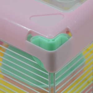 Jaula de plástico para hámster pequeño, casa de hámster rosa, pequeña, adecuada para la doméstica - Product Image 6