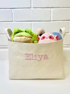 Panier de rangement personnalisé <span class=keywords><strong>en</strong></span> <span class=keywords><strong>toile</strong></span> pour bonbons et jouets, cadeau de baby shower, panier de rangement rayé, paniers cadeaux de Pâques - Product Image 3