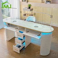 Meubles de salon modernes, bureau de maquillage et de manucure, collecteur de poussière, rangement, table à ongles double