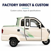 Tricycle électrique 2026 à 3 roues avec cabine fermée, mini-camion à hayon pliable avec vérin à gaz, vente directe usine
