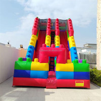 Château gonflable à blocs avec toboggan sec, aire de jeux gonflable pour enfants, structures gonflables pour fêtes