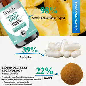 Complément alimentaire en gouttes OEM sous marque privée, haute pureté, <span class=keywords><strong>anti</strong></span>-âge, pour la santé de la peau, 5 en 1, complexe NAD+ et resvératrol, stimulant énergétique - Product Image 4