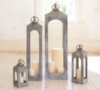Lanterne en métal artisanale écologique Caleb, porte-bougie noir, taille personnalisée, décoration pour la maison, le jardin, les fêtes, les événements, à poser sur la table ou à suspendre