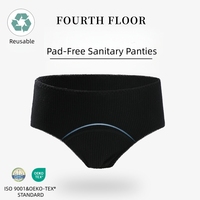 9082 Bragas Menstruales de Algodón de Cuatro Capas a Prueba de Fugas, Sin Toallas, de Alta Absorbencia para Flujo Abundante, Tipo Culotte para Mujer