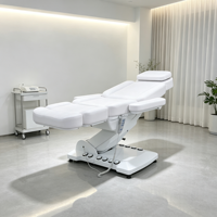 Lit de beauté chauffant électrique à 4 moteurs, fauteuil de traitement facial réglable, commande au pied, lit de massage électrique pour salon, spa, clinique