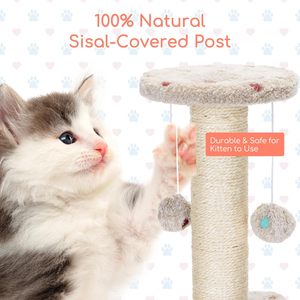 Nobleza piccolo gatto centro attività legno marrone gattino albero rampicante con Sisal gatto tiragraffi appesi giocattoli confezionati in cartone - Product Image 3
