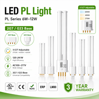 Lámpara LED PL de Fábrica 12W 8W 6W 2G7 G23, Ángulo de Haz de 360 Grados, CCT 2700K-6500K, AC100-277V, Lámpara de Ahorro de Energía para Iluminación de Techo
