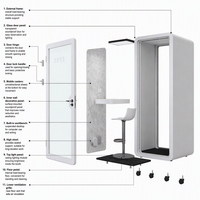 Cabine de réunion modulaire insonorisée EKINTOP, cabine de bureau portable pour les entretiens et les diffusions