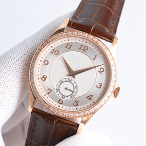 Montre-bracelet de luxe élégante et formelle avec lunette sertie de diamants, cadran argenté, or rose, idéale pour les cadeaux haut de gamme, les affaires et les soirées. - Product Image 2