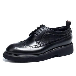 Chaussures habillées pour hommes, tendance, bout rond, semelle épaisse, chaussures de bureau, hauteur accrue, cuir, chaussures pour hommes, soirée, affaires, chaussures pour hommes faites à la main - Product Image 5