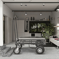 Carretilla de Plataforma Industrial de Acero Hanak de Alta Resistencia con 4 Ruedas, Capacidad de 100 kg, 81 cm x 60 cm x 112 cm, Carro Plegable Resistente para Almacenamiento de Herramientas