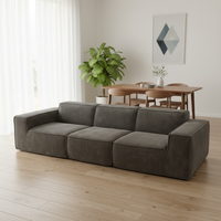 Ensemble de canapés modulaires en tissu moderne, dossier haut, 3 places, durable, pour bureau, hôtel, école, décoration intérieure