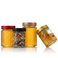Bocaux en verre hermétiques avec couvercle métallique pour aliments, épices, miel, cuisine, 180ml, 280ml, 500ml