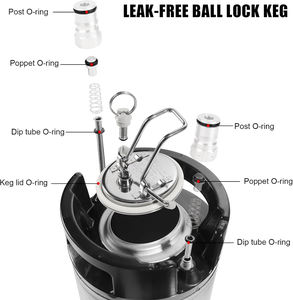 برميل كورني محمول جديد سعة <span class=keywords><strong>2</strong></span>.5 جالون (9.5 لتر) من الفولاذ المقاوم للصدأ مع مقابض مطاطية مزدوجة وقاعدة مطاطية متينة - Product Image 6