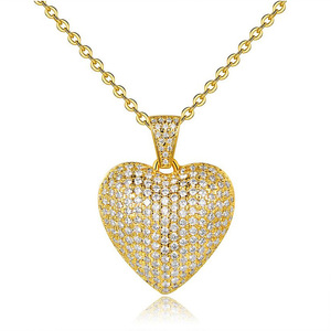 Collar con Colgante de Corazón Romántico para Mujer, Cadena Brillante con Incrustaciones, Joyería Elegante para Uso Diario - Product Image 3