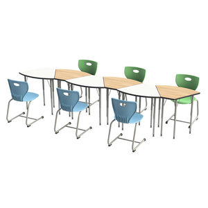 Meubles d'école au design moderne, bureau et chaise collaboratifs réglables pour la salle de classe, ensemble de bureaux pour étudiants pour la salle de classe d'activités - Product Image 4