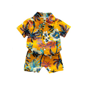 ชุดเสื้อผ้าเด็กเสื้อยืดพิมพ์ลายครึ่งกางเกงแฟชั่น - Product Image 1