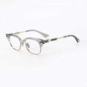 <span class=keywords><strong>Occhiali</strong></span> <span class=keywords><strong>da</strong></span> <span class=keywords><strong>Vista</strong></span> Artigianali Retrò CH8224 Unisex Edizione Limitata Montatura Nera Solida in Acetato Mezza Montatura Classica Anti <span class=keywords><strong>Luce</strong></span> Blu - Product Image 5