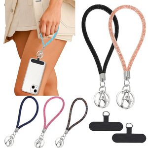 Sparkling rhinestone-studded mobile phone <b>lanyard</b>, wrist strap, <b>key</b> anti-loss wristband, rhinestone-studded luxury pendant, - Product Image 1