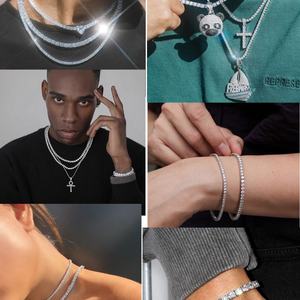 หยูอิง เจ็มส์ สร้อยเทนนิสเงินแท้ 925 ชุบทอง 18K พร้อมใบรับรอง GRA ประดับเพชรโมอิสซาไนต์ เกรด D/VVS สำหรับเครื่องประดับฮิปฮอป - Product Image 5