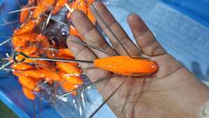 Poids de pêche en eau salée à longue queue orange Plombs de surf casting Eloignez les poids de pêche à griffes - Product Image 2