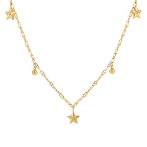 Mercanti di fabbrica di beneficenza oro placcato oro 18K cinque stelle a forma di bracciale di moda in acciaio inossidabile Set di gioielli per le donne - Product Image 2