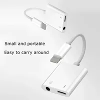 2-in-1 OTG Kopfhörer-Splitter 3,5mm Klinkenadapter Ladekonverter-Kabel für iPhone Smartphone iOS-Geräte