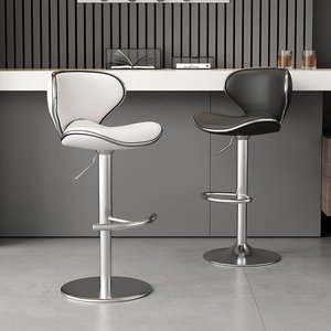 Chaise de bar pivotante à hauteur réglable de qualité commerciale <span class=keywords><strong>avec</strong></span> vérin à gaz anti-éclatement, tabouret de bar et de café, réception d'hôtel - Product Image 3