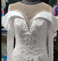 Robe de mariée personnalisée Alibaba Factory Bride, robe de mariée à manches longues 2 en 1, robe de invitée de mariage, robe de mariée sirène grande taille Afrique