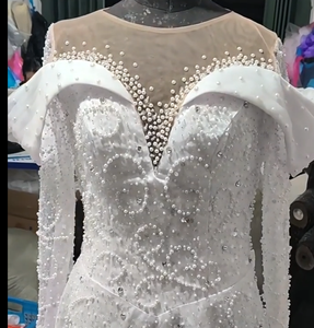 Vestido de Novia Personalizado de Fábrica Alibaba, Vestido de <span class=keywords><strong>Invitada</strong></span> de Boda 2 en 1 de <span class=keywords><strong>Manga</strong></span> Larga, Vestido de Novia Sirena Talla Grande Estilo Africano - Product Image 6
