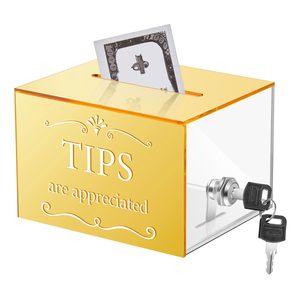 Barattolo di punte in acrilico per la raccolta di punte per donazione del secchio contenitore di raccolta di denaro scatola di suggerimento della lotteria - Product Image 1