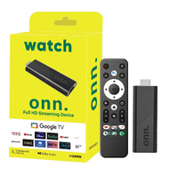 Clé TV Android Onn Smart Quad Core 4K, Boîtier de Streaming, Wi-Fi Double Bande 2.4G/5GHz, Télécommande Vocale, Android 14 OS